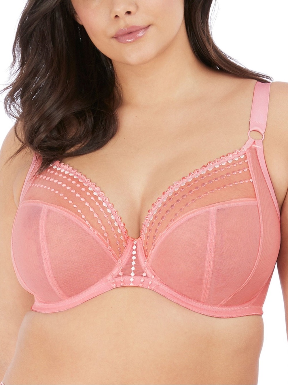 Elomi Matilda Plunge Bra Rose Underwire Convertible EL8900 Size UK 42E US 42DDD
